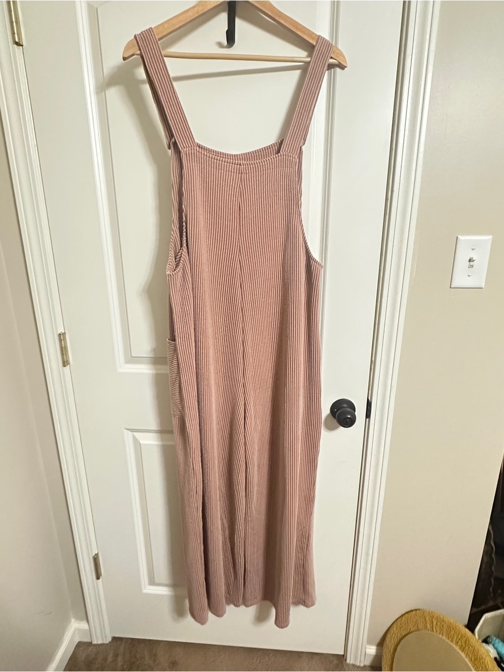 Corduroy Wide-Leg Jumpsuit in Dusty Rose Sz XL - Picture 8 of 9